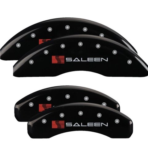 MGP Caliper Covers - Brake for 2021-2023 MUSTANG 10204SSLNBK Set of 4 caliper covers, Engraved Front: Saleen Engraved Rear: Saleen, Black powder coat finish, silver characters