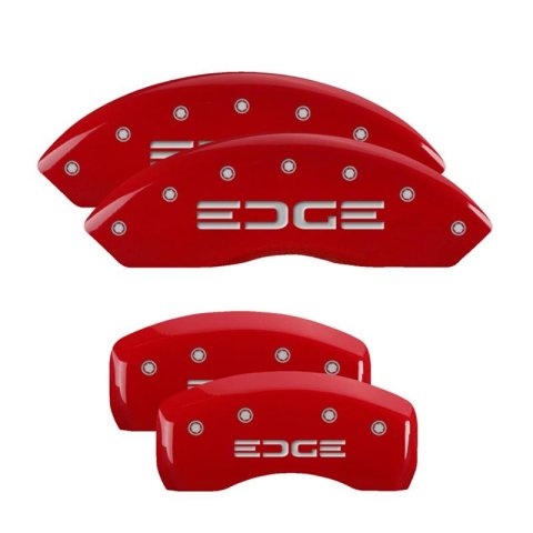 MGP Red Caliper Covers 10247SEDGRD Set of 4 caliper covers, Engraved Front and Rear: Edge, powder coat finish, silver characters
