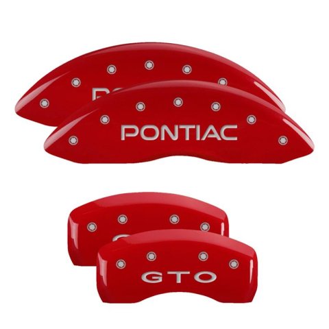 MGP Caliper Covers - Brake for 2004-2006 GTO 18029SCLCRD Set Of 4 Classic Covers, Red Powder Coat Finish