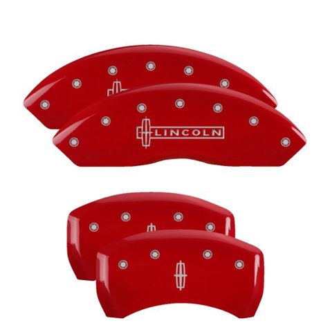 MGP Caliper Covers - Brake for 2000-2005 LS 36017SCLCRD Set Of 4 Classic Covers, Red Powder Coat Finish