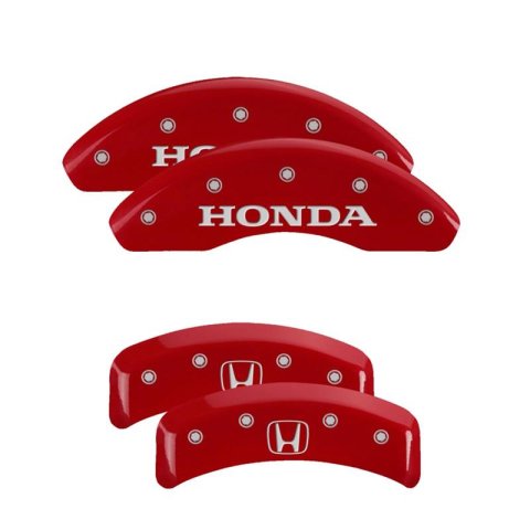 MGP Caliper Covers - Brake for 2003-2011 ELEMENT 20076SCLCRD Set Of 4 Classic Covers, Red Powder Coat Finish