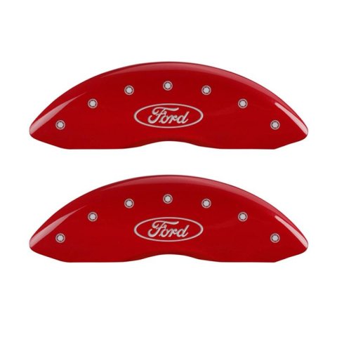 MGP Caliper Covers - Brake for 2011 RANGER 10232FCLCRD Front Set Of 2 Classic Covers, Red Powder Coat Finish