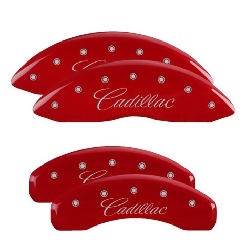 MGP Caliper Covers - Brake for 2021-2024 ESCALADE, 2023-2024 ESCALADE ESV 35029SCUSDF Set Of 4 Covers, Engraved Front And Rear: Custom Graphics, Designated Finish