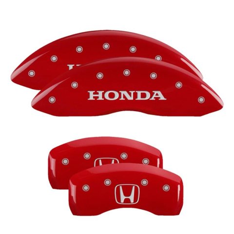 MGP Caliper Covers - Brake for 2006-2011 RIDGELINE 20139SCLCRD Set Of 4 Classic Covers, Red Powder Coat Finish
