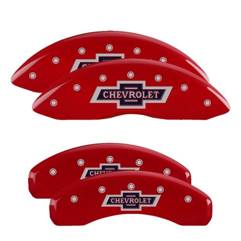 MGP Caliper Covers - Brake for 2019-2025 SILVERADO 1500, 2021-2025 SUBURBAN, 2021-2024 TAHOE 14252SCUSDF Set Of 4 Covers, Engraved Front And Rear: Custom Graphics, Designated Finish