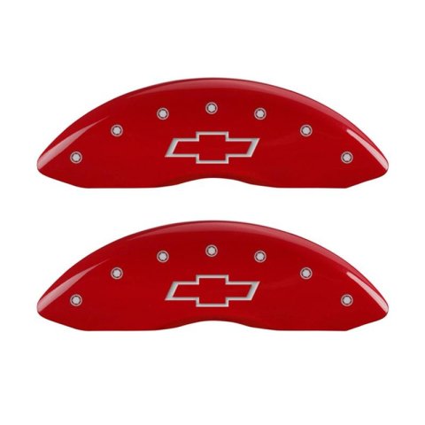 MGP Caliper Covers - Brake for 2007-2013 SILVERADO 1500, 2007 1500 CLASSIC 14207FCUSDF Front Set 2 Covers, Engraved Front: Custom Graphics, Designated Finish.