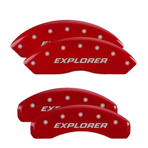 MGP Caliper Covers - Brake for 2020-2025 EXPLORER 10252SCLCBK Set Of 4 Covers, No Engraving: Classic Covers, Black Powder Coat Finish