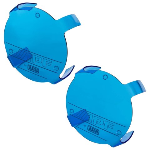 ARB Auxiliary Light Covers 900XSCCB Cover, Round, Polycarbonate, Blue, IPF Logo, IPF 900XS Series, Pair