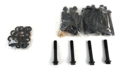 Edelbrock E-Series Head Bolt Kits 85322 Cylinder Bolts, Chromoly, Black Oxide, Hex Head, Washers, AMC, 304-401, Kit