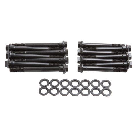 Edelbrock E-Series Head Bolt Kits 85332 Cylinder Bolts, High Performance, Hex, Chromoly, Black Oxide, Washers, Jeep, 4.0L, Kit