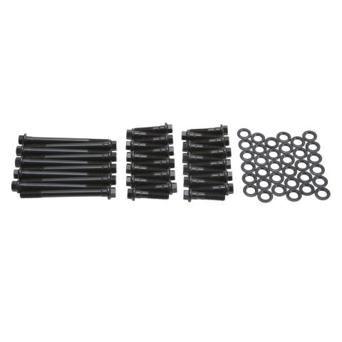 Edelbrock E-Series Head Bolt Kits 85922 Cylinder Bolts, Chromoly, Black Oxide, Hex Head, Washers, Mopar, Big Block, Victor Heads, Kit