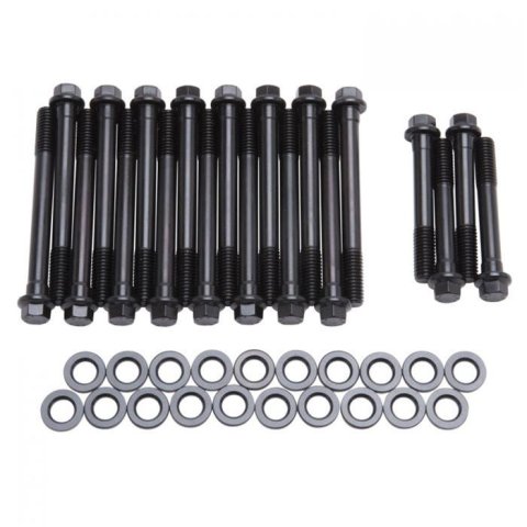 Edelbrock E-Series Head Bolt Kits 85582 Cylinder Bolts, Hex Head, Oldsmobile, 400, 425, 455, Stock, Performer RPM Heads, Kit