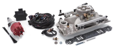 Edelbrock Pro-Flo 4 EFI Systems 35660 Fuel Injection System, 4, Self-Learning, Sequential Multi-Port, Satin, 550 HP Max, AMC 1967-69, 290, 390, Kit