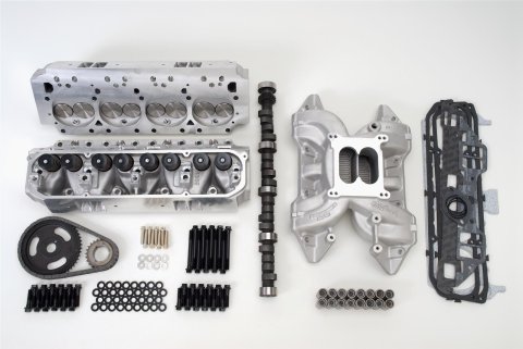 Edelbrock Total Power Package 469 HP 361-400 BB Chrysler RB E-Street Top-End Engine Kits 20872 Top End Kit, Package, Intake, 75cc Heads, Cam, Timing Chain and Gears, Gaskets, All Bolts, Engines, HP/515 TQ, Kit