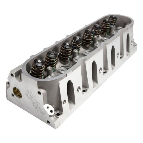 Edelbrock E-Street Cylinder Heads 7764 Heads, E-Street, Assembled, Aluminum, 64cc Chamber, 210cc Intake Runner, 75cc Exhaust Runner, Cathedral Port, Chevy, Small Block LS, Pair