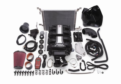 Edelbrock E-Force TVS2300 Mustang Stage 2 Track System Supercharger Kits 15896 Supercharger, Competition, Eaton Gen VI, Serpentine, Black, Intercooler, Ford, 5.0L Modular 4V, Kit