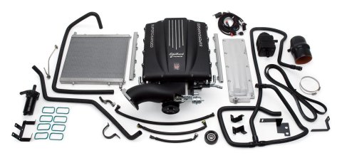 Edelbrock E-Force GM Truck and SUV Stage 1 Street Legal Supercharger Kits 15790 System, E-Force, Serpentine, Black Powdercoated, Intercooler, Chevy, GMC, 6.2L, Kit
