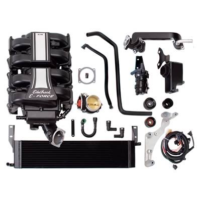 Edelbrock E-Force TVS2300 Mustang Stage 3 Pro-Tuner Supercharger Kits 1585 System, Competition, Roots, Black Powdercoated, Intercooler, Ford, 4.6L 3V, Kit