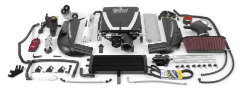 Edelbrock E-Force Corvette C6 Stage 2 Track System Supercharger Kits 1594 System, E-Force, Serpentine, Black, 3.500 in. Diameter Pulley, Chevy, LS2, 6.0L, Kit