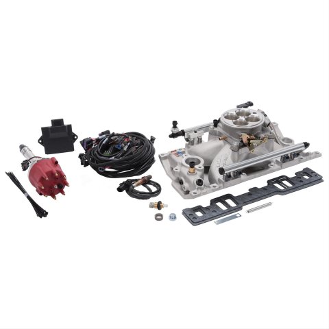 Edelbrock Pro-Flo 4 EFI Systems 35780 Fuel Injection System, 4, Self-Learning, Sequential Multi-Port, Satin, 450 HP Max, SB Chevy with Vortec or E-Tec heads, Kit