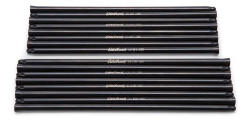 Edelbrock Chromoly Pushrods 9619 Pushrods, 3/8 in. Tube, 5/16 in. Ball/Cup Tips, 8.250 in. Length, Heat-Treated, Chromoly, 0.080 in. Wall Thickness, Set of 16