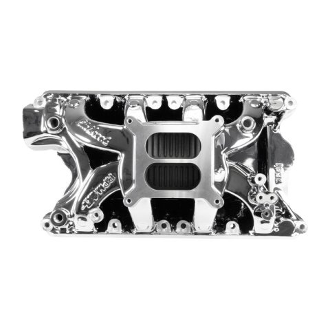 Edelbrock Performer RPM Air-Gap Intake Manifolds 7581-CP Manifold, Air Gap, Dual Plane, Chrome Plasma Coated, Natural, Square Bore, Ford, 351W, Each