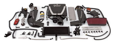 Edelbrock E-Force Corvette C6 Stage 1 Street Legal Supercharger Kits 1593 System, E-Force, Serpentine, Black, 3.875 in. Diameter Pulley, Chevy, LS2, 6.0L, Kit