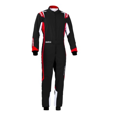 Sparco Thunder Karting Suits 002342NRRS1S Driving Suits, Suits, One-piece, 2 Layers, Polyester/Polyamide, Black/Red, CIK/FIA N2013.1 Rating, Men's Small, Each