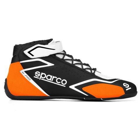 Sparco K-Skid Driving Shoes 00127736NRAF & Boots, Shoes, Mid-top, Leather Outer, Black/Orange, Natural Rubber Outer Sole, European Shoe Size 36, Pair