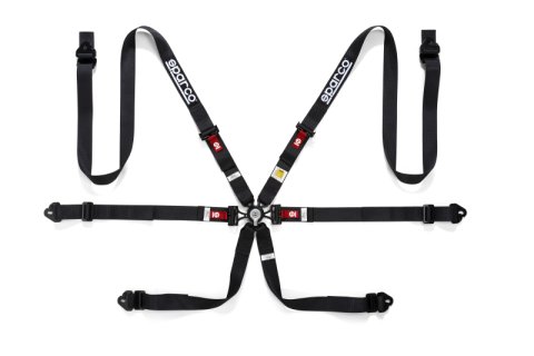 Sparco Racing Harnesses 04834HPDNR 6 POINT BELT BLACK