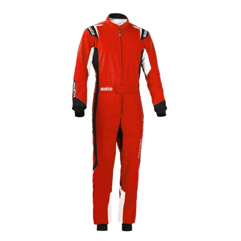 Sparco Thunder Karting Suits 002342RSNR1S Driving Suits, Suits, One-piece, 2 Layers, Polyester/Polyamide, Red/Black, CIK/FIA N2013.1 Rating, Men's Small, Each