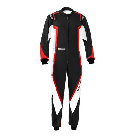 Sparco Kerb Karting Suits 002341NBRS1S Driving Suits, Suits, One-piece, 2 Layers, Polyamide, Black/White/Red, CIK/FIA N2013.1 Rating, Men's Small, Each