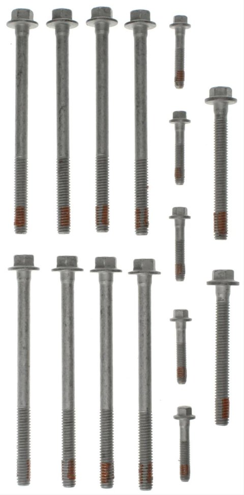 Mahle Original Head Bolt Kits GS33380 Cylinder Fasteners, Kits, Hex, Steel, Natural, Flat Washers, Buick, Cadillac, Chevy, GMC, Hummer, Pontiac, Kit