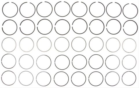 Mahle Original Plasma-Moly Ductile Piston Ring Sets 315-0005.045 Rings, Plasma-moly, 4.040 in. Bore, File Fit, 1/16 in., 1/16 in., 3/16 in. Thickness, 8-Cylinder, Set