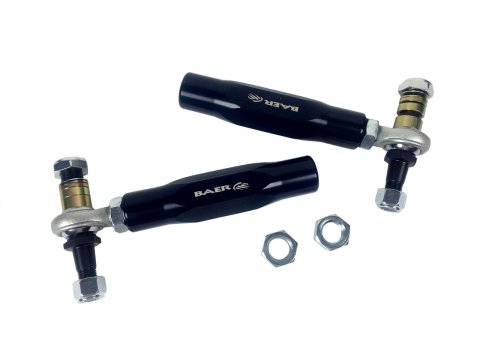 Baer Brakes Tracker Tie Rod Ends 3261003 Bump Steer Adjusters, Aluminum Sleeve, Black, Adjustable, Ford, Kit