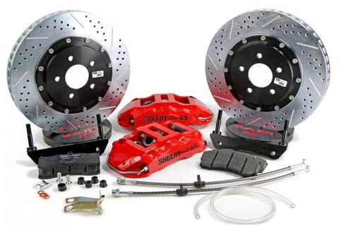 Baer Brakes Claw Extreme+ Disc Brake Systems 4261115R Kit, Extreme+, Front, Cross-drilled/Slotted Rotors, 6-piston Red Powdercoated Calipers, Ford, Kit