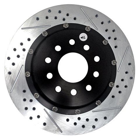 Baer Brakes EradiSpeed+ 1 Brake Rotors 2302048 Rotor, EradiSpeed-Plus 2, Cross-Drilled, Slotted, Iron, Zinc Plated, Rear, Chevy, Pontiac, Pair
