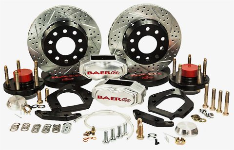 Baer Brakes SS4+ Disc Brake Systems 4261371C Kits, SS4 Plus Systems, Front, Cross-drilled/Slotted Rotors, 4-piston Clear Powdercoated Calipers, Ford, Kit