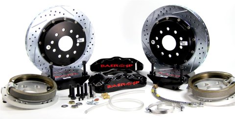 Baer Brakes Claw Pro+ Disc Brake Systems 4262666B Kits, Pro Plus Systems, Rear, Cross-drilled/Slotted Rotors, 6-piston Black Powdercoated Calipers, Ford, Kit