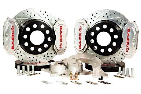 Baer Brakes SS4+ Deep Stage Dual Staging Disc Brake Kits 4262669C Kit, Staging, Rear, 4-Piston Caliper, Clear Powdercoated, Drilled/Slotted, Ford 8.8, Kit