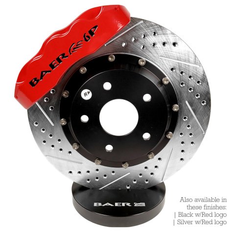 Baer Brakes Claw Pro+ Disc Brake Systems 4401001R Kit, Pro+, Front, Cross-drilled/Slotted Rotors, 6-piston Red Powdercoated Calipers, Jeep, Kit