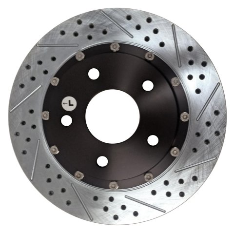 Baer Brakes EradiSpeed+ Brake Rotors 2301013 Rotor, EradiSpeed-Plus, Cross-Drilled, Slotted, Iron, Zinc Plated, Front, Chevy, Pair