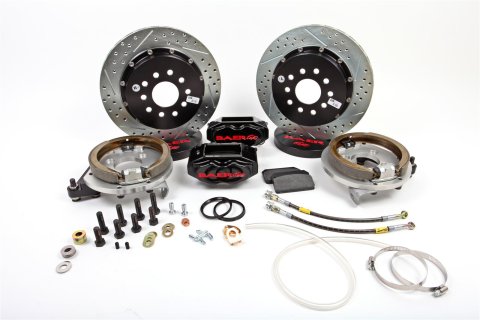 Baer Brakes SS4+ Disc Brake Systems 4262255B Kits, SS4 Plus Systems, Rear, Cross-drilled/Slotted Rotors, Black Powdercoated Calipers, Small Ford (3.375 in. x 2.00 in.), Kit