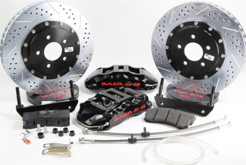 Baer Brakes Claw Extreme+ Disc Brake Systems for 2012-2017 300, CHALLENGER, CHARGER - 4141153B Kit, Extreme+, Front, Cross-drilled/Slotted Rotors, 6-piston Black Powdercoated Calipers, Chrysler, Dodge, Kit