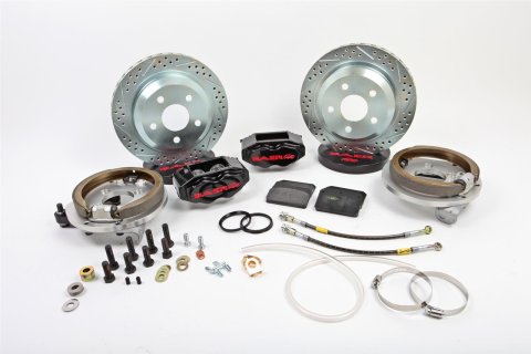 Baer Brakes SS4 Disc Brake Systems for 1982-1992 CAMARO, FIREBIRD - 4302390B Kit, SS4, Rear, Cross-drilled/Slotted Rotors, 4-piston Black Powdercoated Calipers, Chevy, Pontiac, Kit