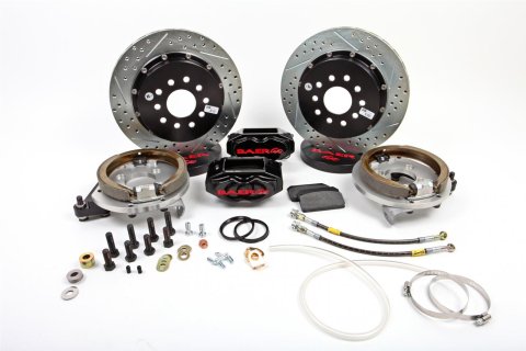 Baer Brakes SS4+ Disc Brake Systems for 1982-1992 CAMARO, FIREBIRD - 4302392B Kit, SS4+, Rear, Cross-drilled/Slotted Rotors, 4-piston Black Powdercoated Calipers, Chevy, Pontiac, Kit