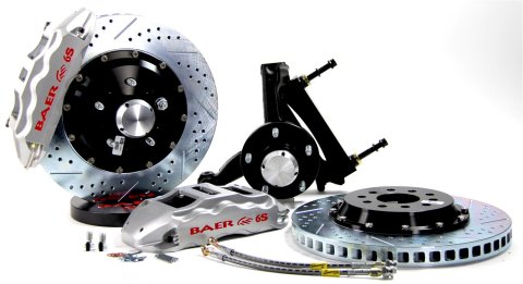 Baer Brakes Claw Extreme+ Disc Brake Systems 4301082S Kits, Extreme Plus, Front, Cross-drilled/Slotted Rotors, Silver Calipers, Drop Spindles, Buick, Chevrolet, Olds, Pontiac, Kit