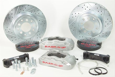 Baer Brakes Pro Brake Kits 4401000S Disc Kit, Pro, Front, Cross-drilled/Slotted Rotors, 6-piston Silver Powdercoated Calipers, Jeep, Kit