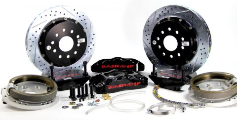 Baer Brakes Claw Pro+ Disc Brake Systems 4262295B Kits, Pro Plus Systems, Rear, Cross-drilled/Slotted Rotors, 6-piston Black Powdercoated Calipers, Ford, Kit
