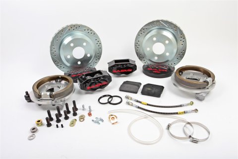 Baer Brakes SS4 Disc Brake Systems 4262261B Kits, Systems, Rear, Cross-drilled/Slotted Rotors, Black Powdercoated Calipers, Big Ford (3.500 in. x 2.375 in.), Kit